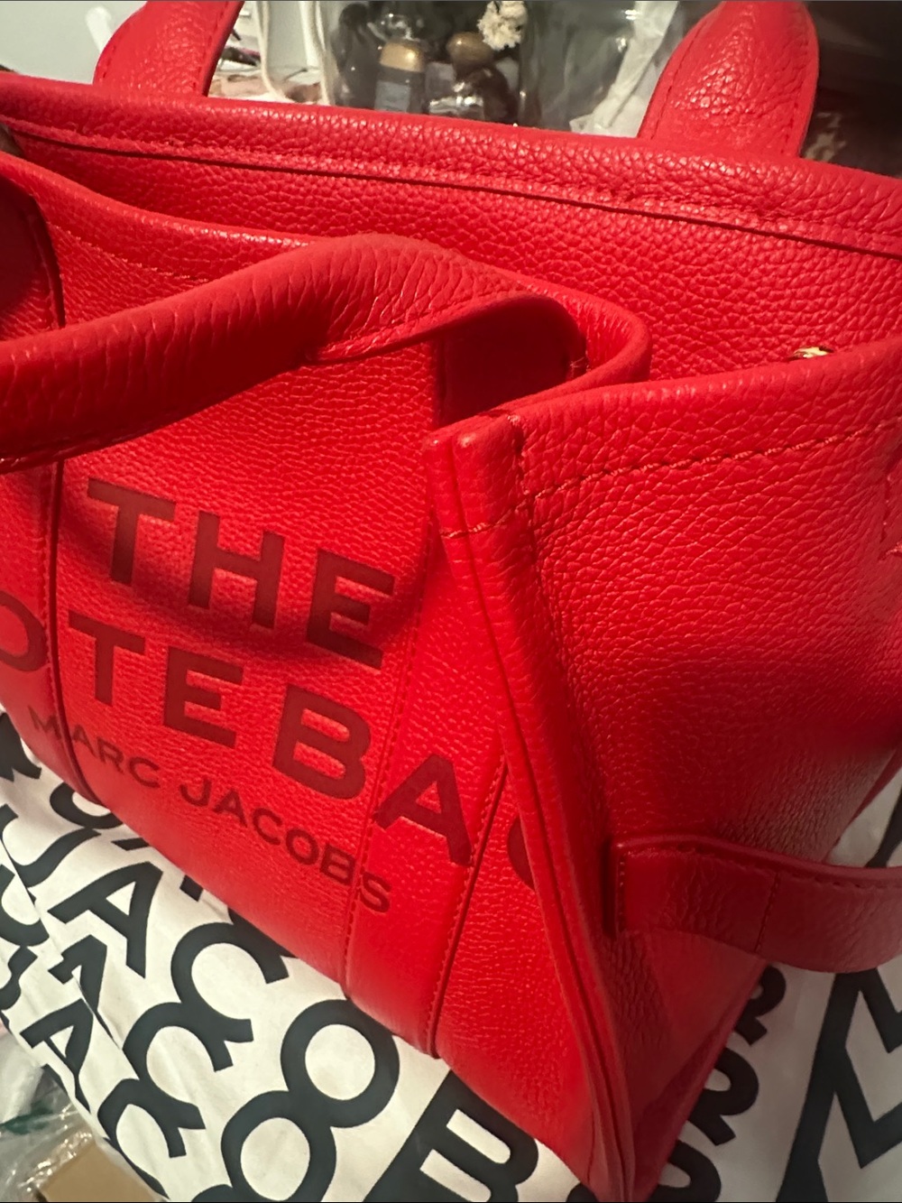 Medium 
Marc Jacobs Red The ToteBag Pebbled Leather Tote - Picture 2 of 8